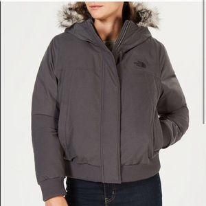 North Face Nebula Bomber Faux-Fur-Trim Jacket XXL
